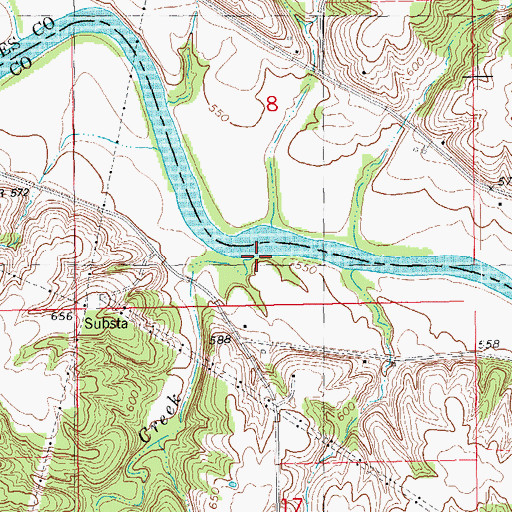 Topographic Map of Deeds Creek, IA