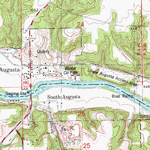 Topographic Map of Welter County Park, IA
