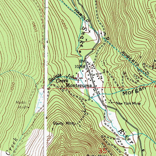Topographic Map of Saints John Creek, CO