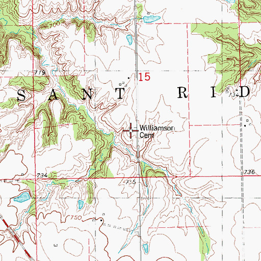 Topographic Map of Williamson Cemetery, IA