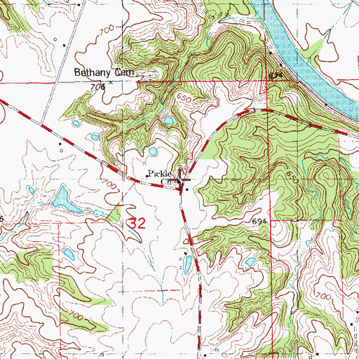 Topographic Map of Pickle Church, IA