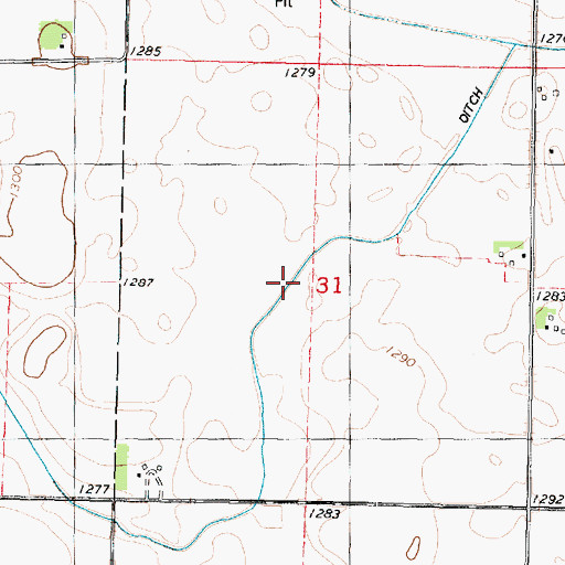 Topographic Map of Ditch Number 40, IA