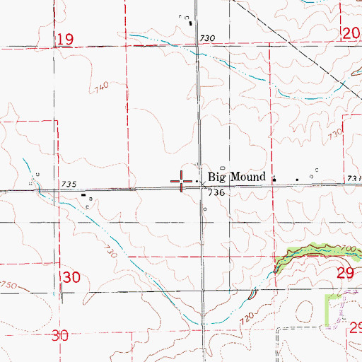 Topographic Map of Big Mound, IA