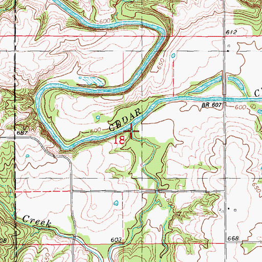 Topographic Map of Rock Creek, IA