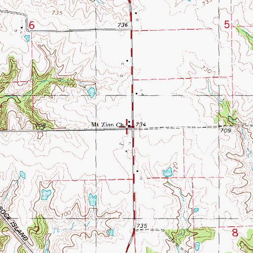 Topographic Map of Mount Zion Church, IA