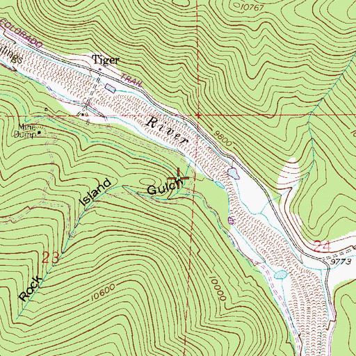 Topographic Map of Rock Island Gulch, CO