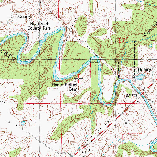 Topographic Map of Home Bethel Cemetery, IA