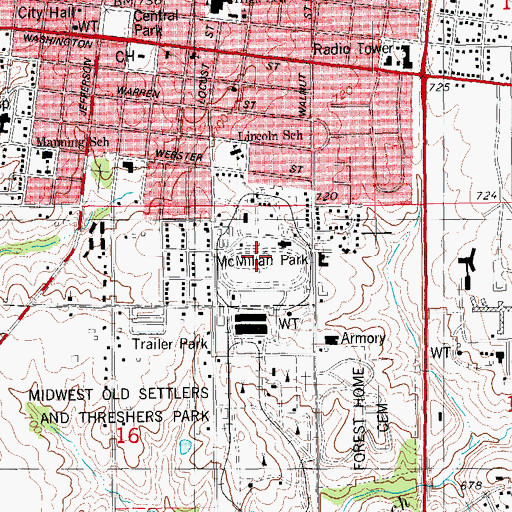 Topographic Map of McMillan Park, IA