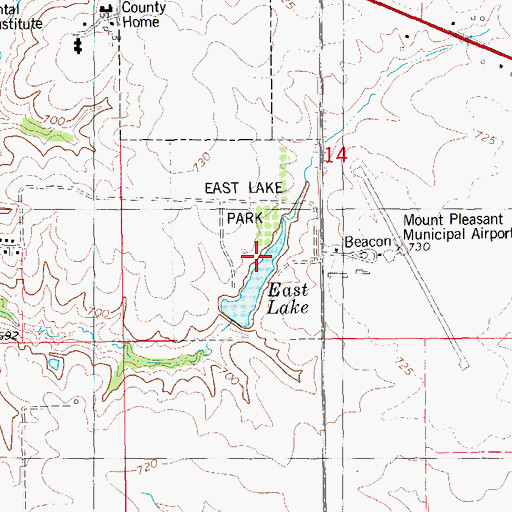 Topographic Map of East Lake Park, IA