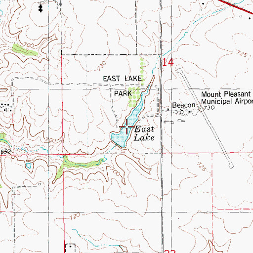 Topographic Map of East Lake, IA