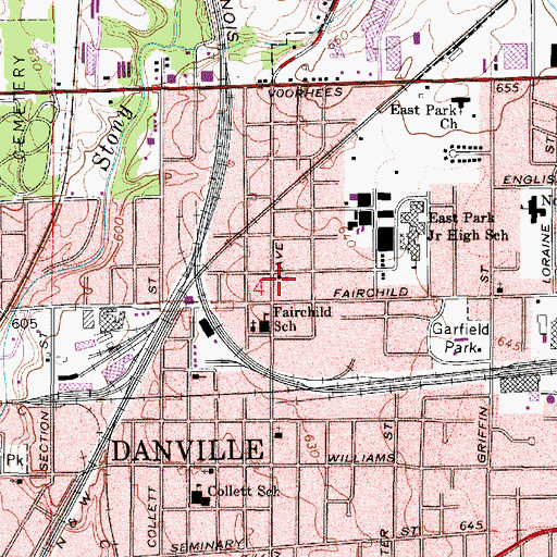 Topographic Map of Bowman Avenue United Methodist Church, IL