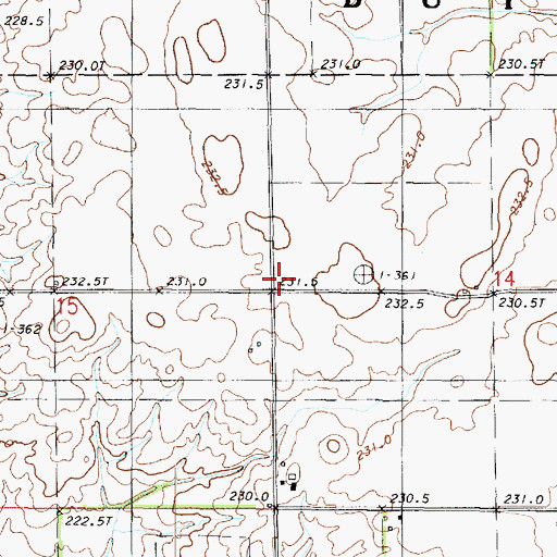 Topographic Map of Circle Post Office (historical), IL