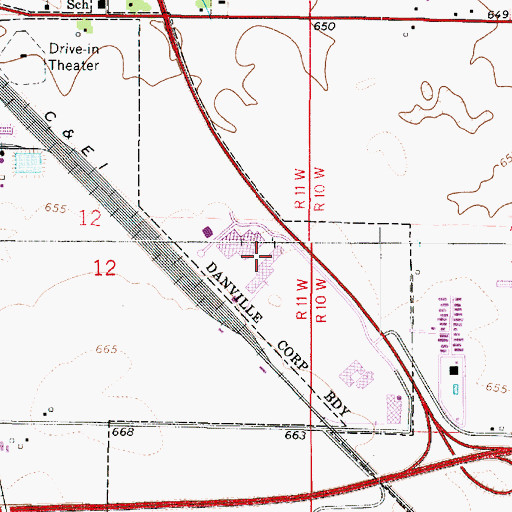 Topographic Map of Eastgate Industrial Park, IL