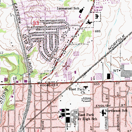 Topographic Map of Holiday Square Shopping Center, IL