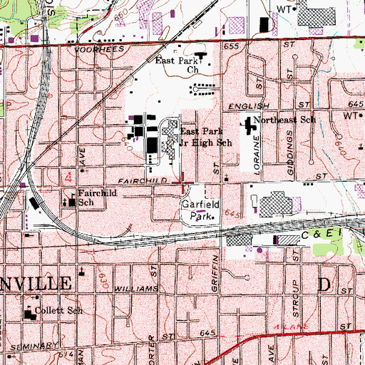 Topographic Map of Immanuel Lutheran Church, IL