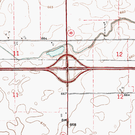 Topographic Map of Interchange 200, IL