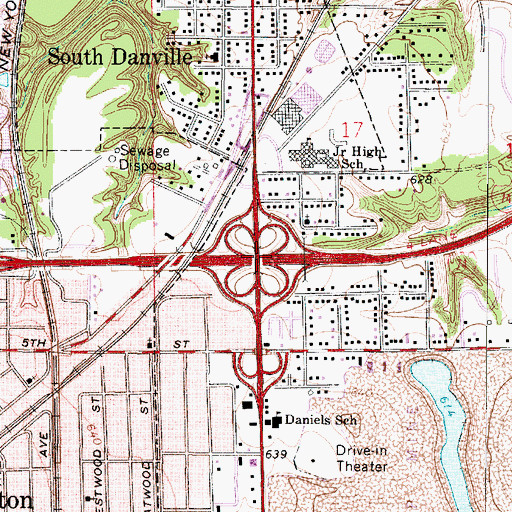Topographic Map of Interchange 215, IL