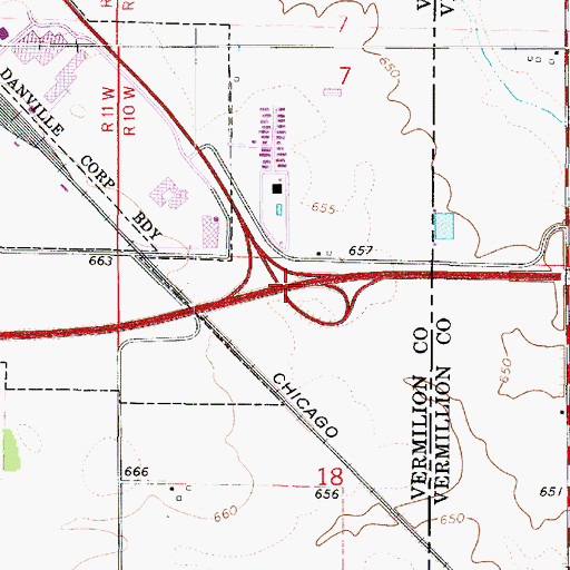 Topographic Map of Interchange 220, IL