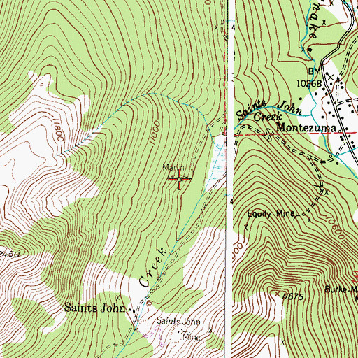Topographic Map of Marlin Mine, CO