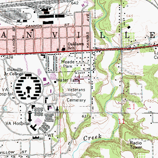 Topographic Map of Meade Park Elementary School, IL
