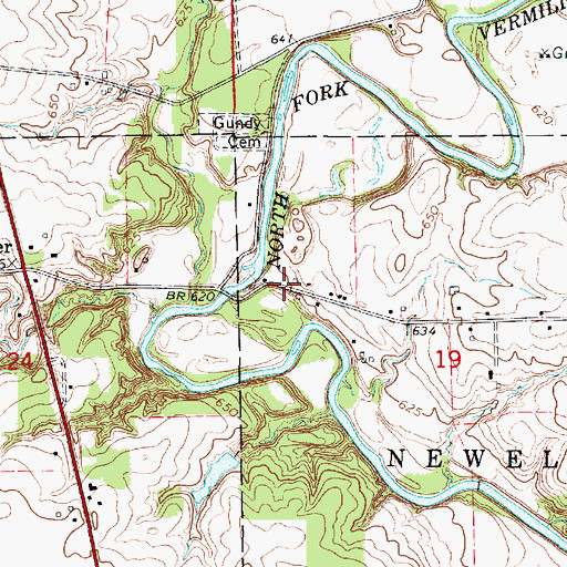 Topographic Map of Myersville (historical), IL
