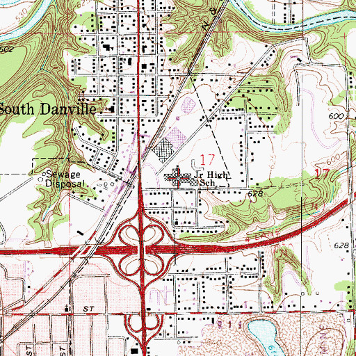 Topographic Map of South View Middle School, IL