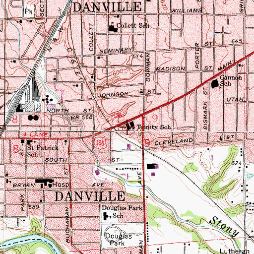 Topographic Map of Trinity Lutheran Church, IL