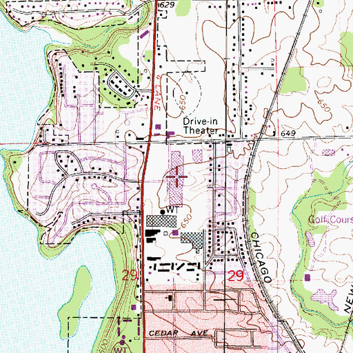 Topographic Map of Village Mall Shopping Center, IL