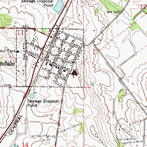 Topographic Map of Allendale Elementary School, IL