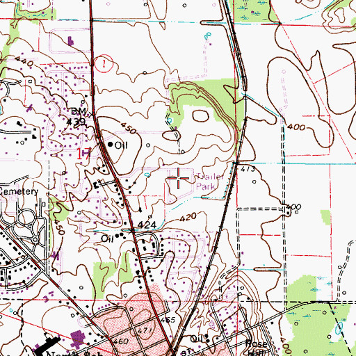 Topographic Map of Cherry Hill Estates, IL
