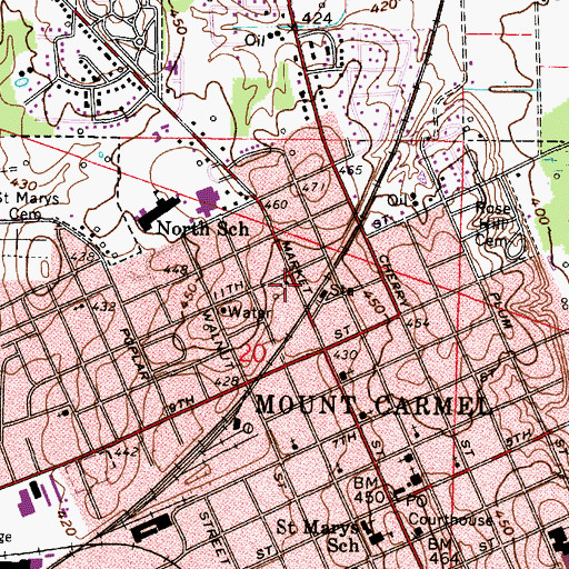 Topographic Map of Emmanuel Baptist Church, IL
