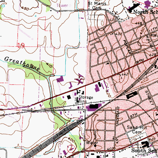 Topographic Map of General Baptist Nursing Home, IL