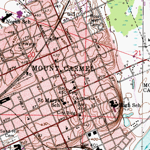 Topographic Map of Saint John the Baptist Episcopal Church, IL