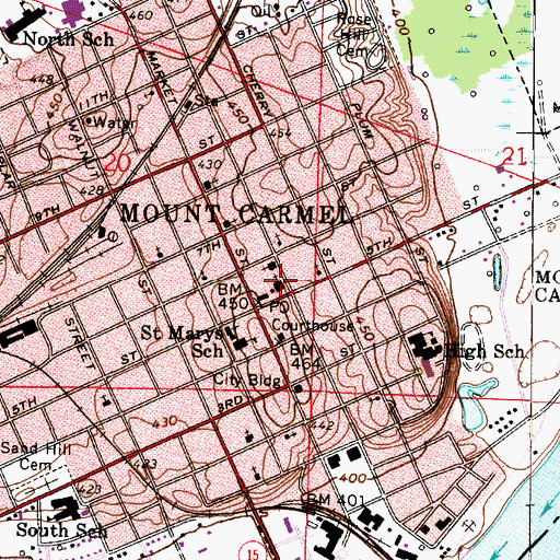 Topographic Map of Trinity United Methodist Church, IL