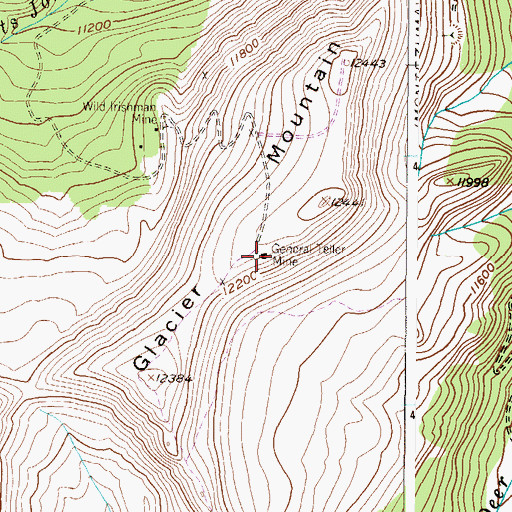 Topographic Map of General Teller Mine, CO