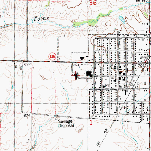 Topographic Map of Alexis Elementary School, IL
