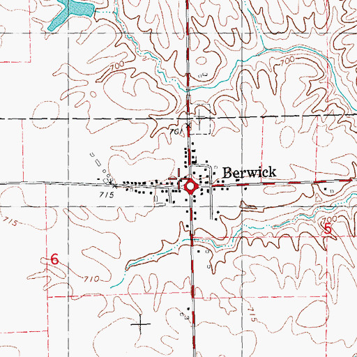 Topographic Map of Berwick Post Office, IL