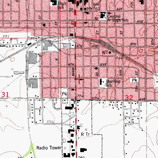 Topographic Map of Calvary Baptist Church, IL