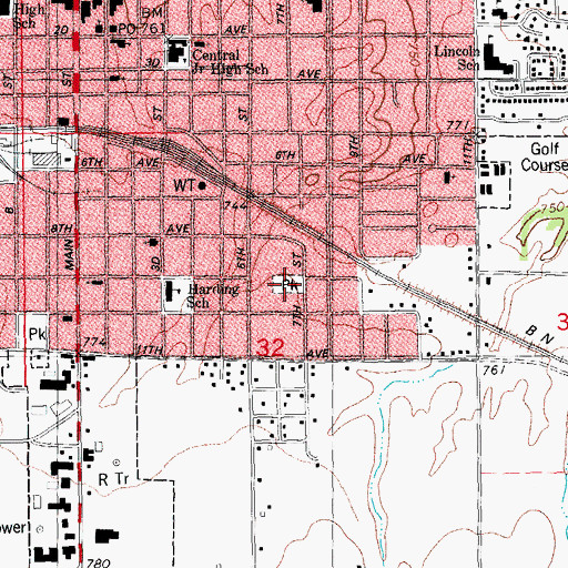 Topographic Map of Buster White Park, IL