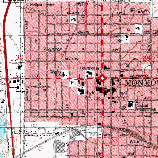 Topographic Map of Church of the Nazarene, IL
