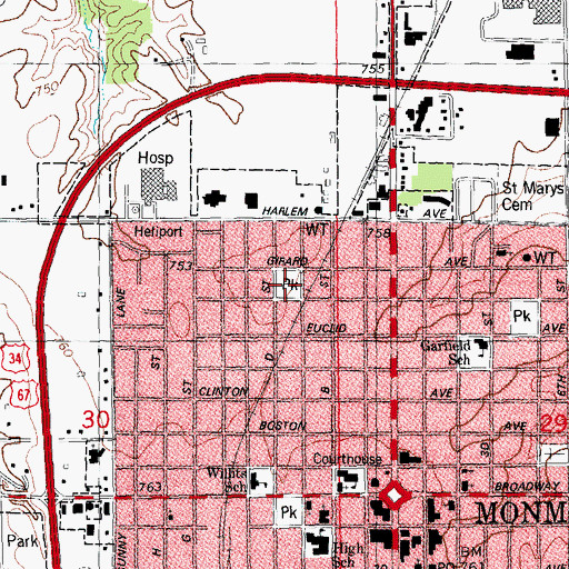 Topographic Map of Diffenbaugh-Harmon Park, IL