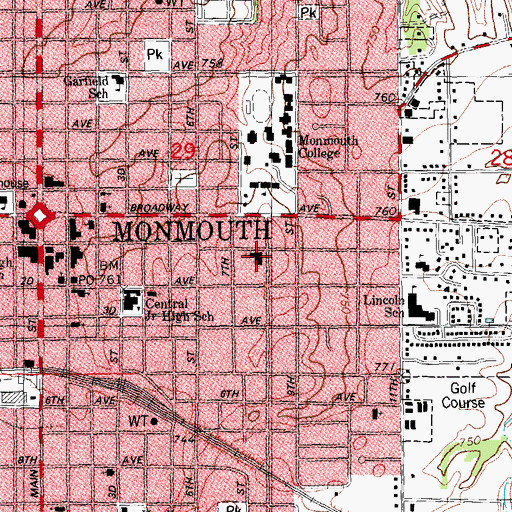 Topographic Map of Faith United Presbyterian Church, IL