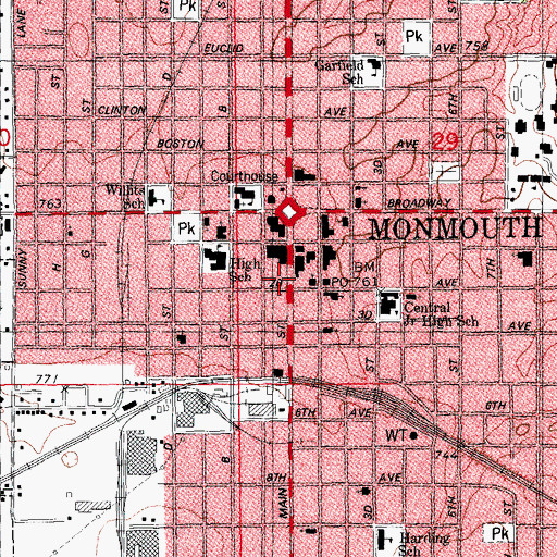 Topographic Map of First Church of Christ Scientist, IL