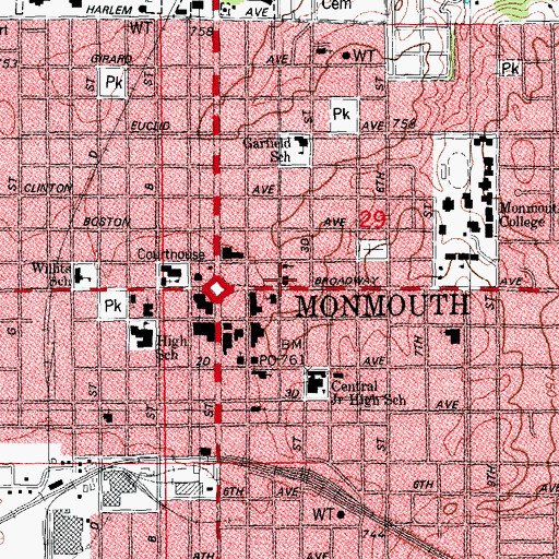 Topographic Map of First United Presbyterian Church, IL