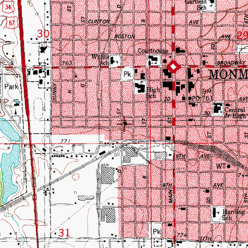 Topographic Map of Foursquare Gospel Church, IL
