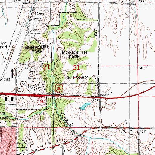 Topographic Map of Gibson Woods Golf Course, IL