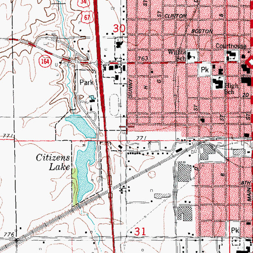 Topographic Map of Kingdom Hall of Jehovahs Witnesses, IL