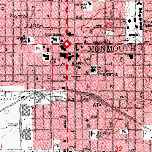 Topographic Map of Lighthouse Baptist Church, IL