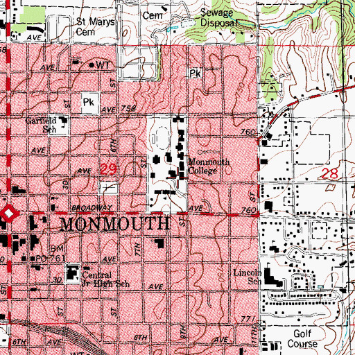 Topographic Map of McMichael Dormitory, IL