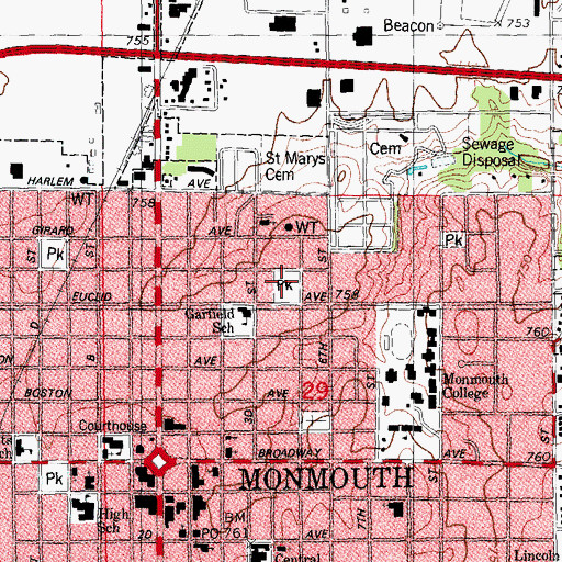 Topographic Map of North Park, IL